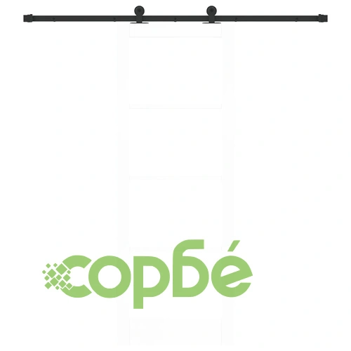 Плъзгаща врата ORKDAL с комплект оборудване - Бяла, от солидно дърво и стъкло, 78x211x4 см ➤ топ цена ➤ sorbe.bg