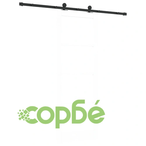 Плъзгаща врата ORKDAL с комплект оборудване - Бяла, от солидно дърво и стъкло, 78x211x4 см ➤ топ цена ➤ sorbe.bg