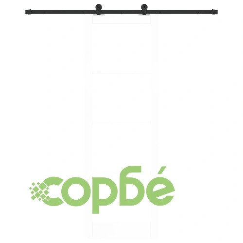 Плъзгаща се врата ORKDAL от бяло масивно дърво и стъкло, 78x232x4 см с комплект за монтаж ➤ топ цена ➤ sorbe.bg