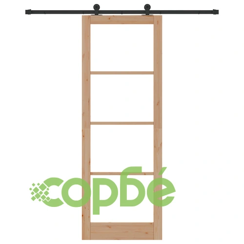 Плъзгаща врата ORKDAL 83x232x4 см от масивно борово дърво и стъкло с комплект обков ➤ топ цена ➤ sorbe.bg