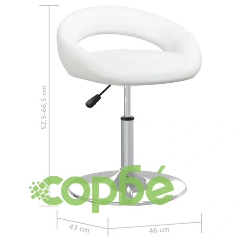 Въртящи се трапезни столове 2 бр, бели изкуствена кожа с газов механизъм ➤ топ цена ➤ sorbe.bg