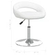 Въртящи се трапезни столове 2 бр, бели изкуствена кожа с газов механизъм
