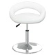 Въртящи се трапезни столове 2 бр, бели изкуствена кожа с газов механизъм