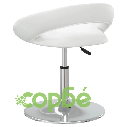 Въртящи се трапезни столове 2 бр, бели изкуствена кожа с газов механизъм ➤ топ цена ➤ sorbe.bg