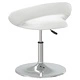 Въртящи се трапезни столове 2 бр, бели изкуствена кожа с газов механизъм
