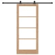 Плъзгаща врата ORKDAL 86x198.5x4 см от твърдо дърво и стъкло с комплект компоненти