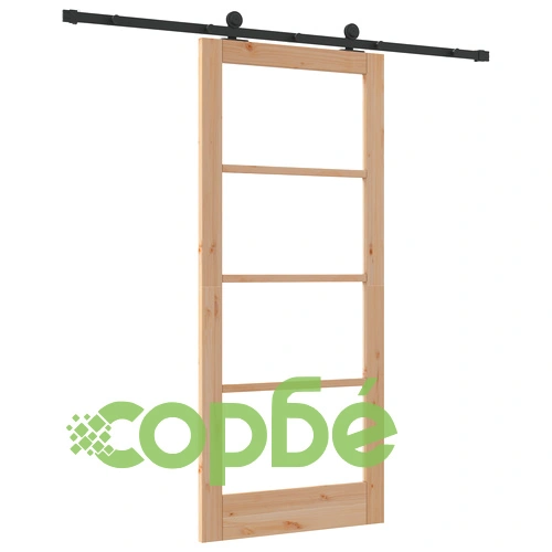 Плъзгаща врата ORKDAL 86x198.5x4 см от твърдо дърво и стъкло с комплект компоненти ➤ топ цена ➤ sorbe.bg