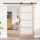 Плъзгаща врата ORKDAL 93x202x4 см от твърдо дърво бор и стъкло с комплект компоненти