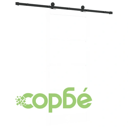 Плъзгаща Врата ORKDAL с Комплект за Монтаж - Бяло Масивно Дърво и Стъкло, 93x202x4 см ➤ топ цена ➤ sorbe.bg