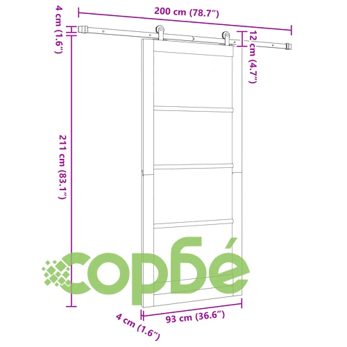 Плъзгаща Интериорна Врата ОРКДАЛ от Солидно Дърво и Стъкло - Бяла, 93x211x4 см ➤ топ цена ➤ sorbe.bg