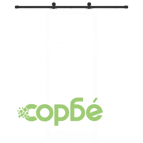 Плъзгаща Врата ORKDAL с Комплект Механизми - Бяло Масивно Дърво и Стъкло, 93x232x4 см ➤ топ цена ➤ sorbe.bg