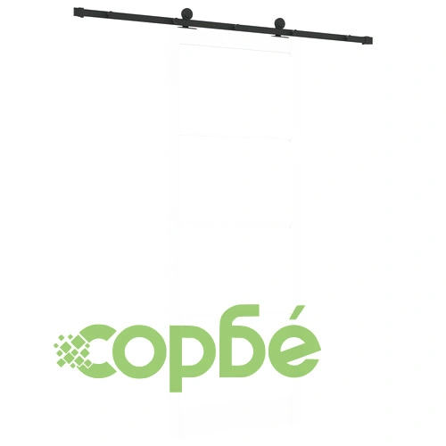 Плъзгаща Врата ORKDAL с Комплект Механизми - Бяло Масивно Дърво и Стъкло, 93x232x4 см ➤ топ цена ➤ sorbe.bg