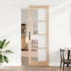 Плъзгаща врата ORKDAL 78x232x4 см от масивна борова дървесина и стъкло с комплект за окачване