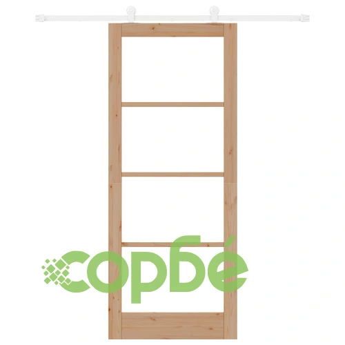 Плъзгаща Интериорна Врата ORKDAL 86x211x4 см от Масивно Борово Дърво и Стъкло с Комплект за Монтаж ➤ топ цена ➤ sorbe.bg