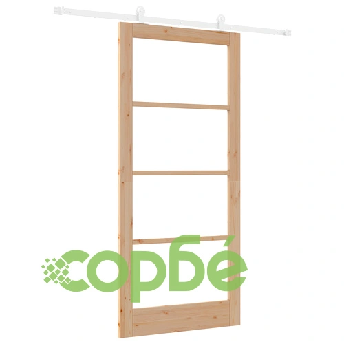 Плъзгаща врата ORKDAL 93x202x4 см от масивна борова дървесина и стъкло с комплект за монтаж ➤ топ цена ➤ sorbe.bg
