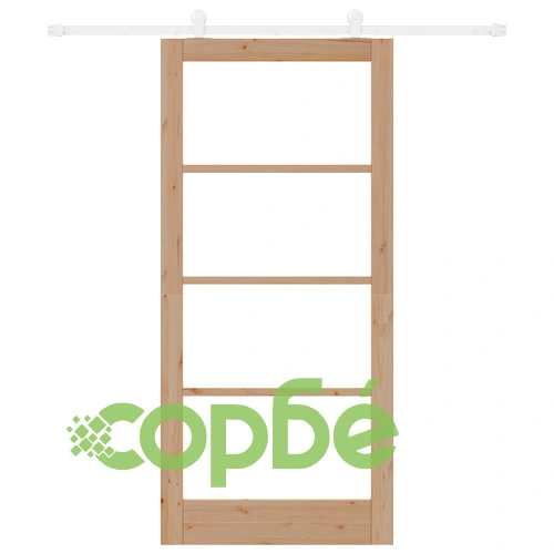 Плъзгаща врата ORKDAL 93x202x4 см от масивна борова дървесина и стъкло с комплект за монтаж ➤ топ цена ➤ sorbe.bg