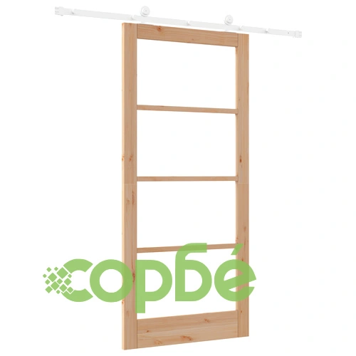 Плъзгаща врата ORKDAL 93x202x4 см от масивна борова дървесина и стъкло с комплект за монтаж ➤ топ цена ➤ sorbe.bg