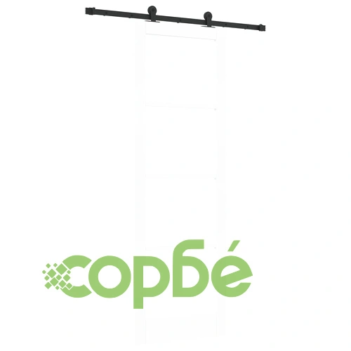 Плъзгаща Врата с Комплект за Монтаж ORKDAL Бяла 78x232x4 см с Вградено Стъкло ➤ топ цена ➤ sorbe.bg