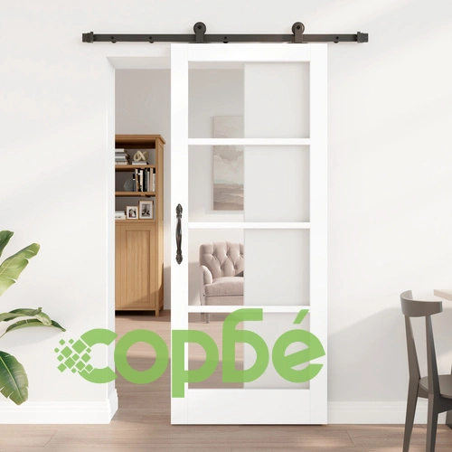 Плъзгаща интериорна врата ORKDAL с прозорец, бяла, 83x202x4 см, с комплект за монтаж ➤ топ цена ➤ sorbe.bg