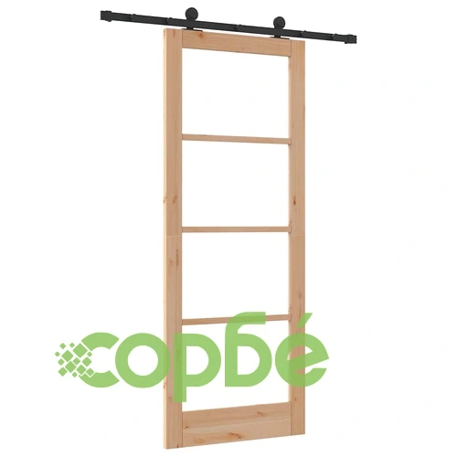 Плъзгаща врата ORKDAL с комплект механизъм 83x211 см натурално дърво бежово ➤ топ цена ➤ sorbe.bg