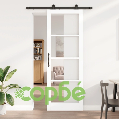 Плъзгаща се врата ORKDAL с комплект за монтаж, Бяла, 83x232 см, Дървена ➤ топ цена ➤ sorbe.bg