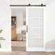 Плъзгаща се врата ORKDAL с комплект обков от естествено дърво, бяла, 86x198.5 см