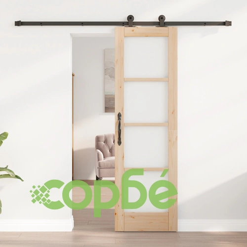 Плъзгаща врата ORKDAL от естествено дърво с комплект механизми 61x198.5 см ➤ топ цена ➤ sorbe.bg