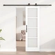 Плъзгаща Врата ORKDAL с Комплект Механизми - Бяла с Непрозрачно Стъкло, 61x198.5 см