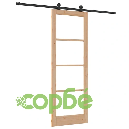 Плъзгаща врата ORKDAL с релсов механизъм 78x211 см естествено дърво ➤ топ цена ➤ sorbe.bg
