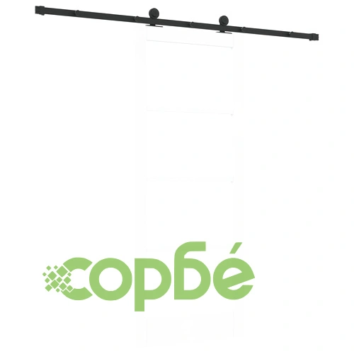 Плъзгаща врата ORKDAL с комплект за монтаж, Бяла, 83x202x4 см, със стъкло ➤ топ цена ➤ sorbe.bg