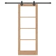Плъзгаща врата ORKDAL от масивно дърво и стъкло, 78x202x4 см - интериорна врата с комплект за монтаж