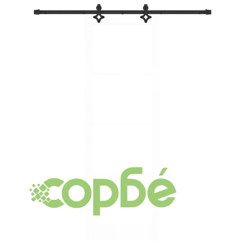 Плъзгаща Врата ORKDAL Бяло Масивно Дърво и Стъкло 78x232x4 см с Хардуерен Комплект ➤ топ цена ➤ sorbe.bg