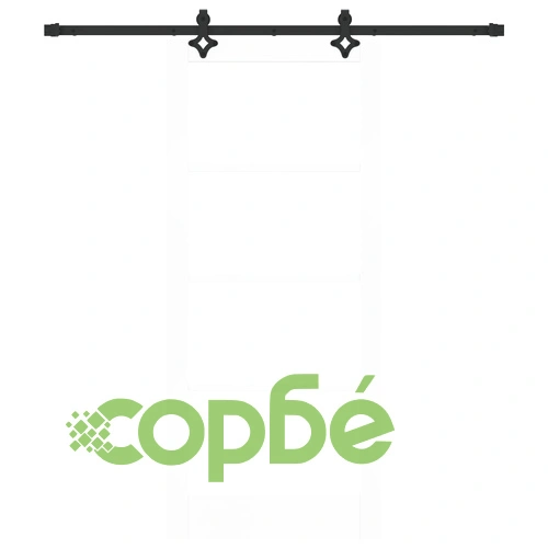 Плъзгаща врата ОРКДАЛ от масивно дърво и стъкло - бяла, 86x198,5 см ➤ топ цена ➤ sorbe.bg