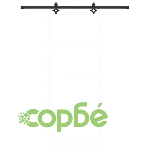 Плъзгаща Врата ORKDAL от Масивно Дърво и Стъкло - Бяла, 93x232x4 см ➤ топ цена ➤ sorbe.bg