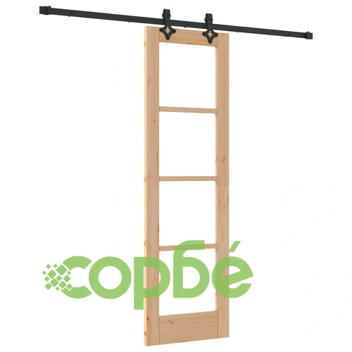 Плъзгаща се врата ORKDAL от масивно дърво и стъкло с пълен монтажен комплект ➤ топ цена ➤ sorbe.bg