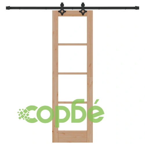 Плъзгаща се врата ORKDAL от масивно дърво и стъкло с пълен монтажен комплект ➤ топ цена ➤ sorbe.bg