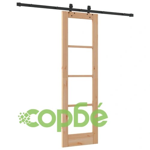 Плъзгаща се врата ORKDAL от масивно дърво и стъкло с пълен монтажен комплект ➤ топ цена ➤ sorbe.bg