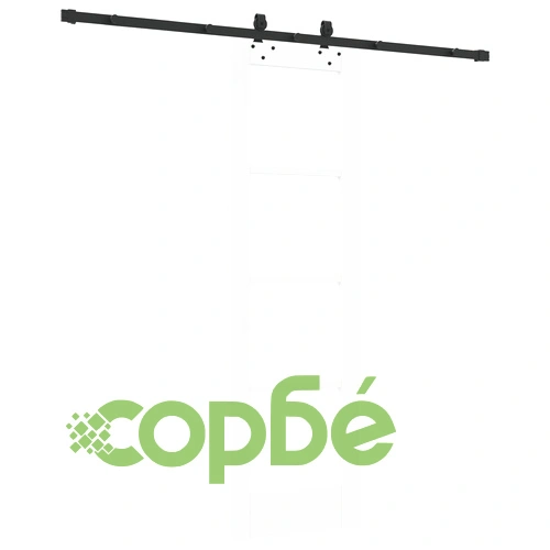 Плъзгаща врата ORKDAL от бяло масивно дърво и стъкло с комплект аксесоари, 61x198.5x4 см ➤ топ цена ➤ sorbe.bg