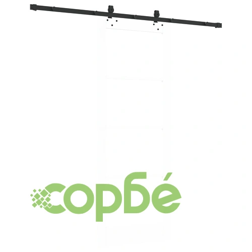 Плъзгаща врата ORKDAL от бяло масивно дърво и стъкло 78x202x4 см с включен хардуер ➤ топ цена ➤ sorbe.bg