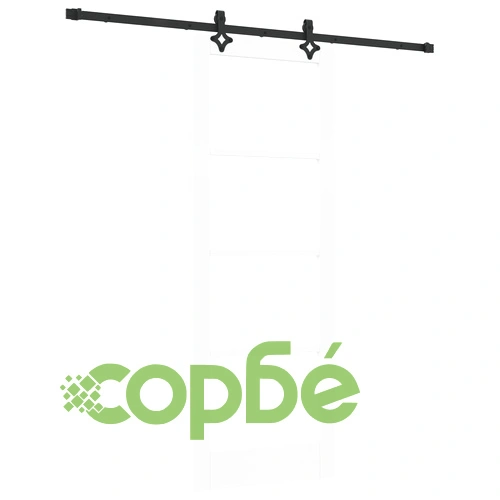 Плъзгаща се врата ORKDAL с комплект техника - Бяло масивно дърво и стъкло, 78x211x4 см ➤ топ цена ➤ sorbe.bg