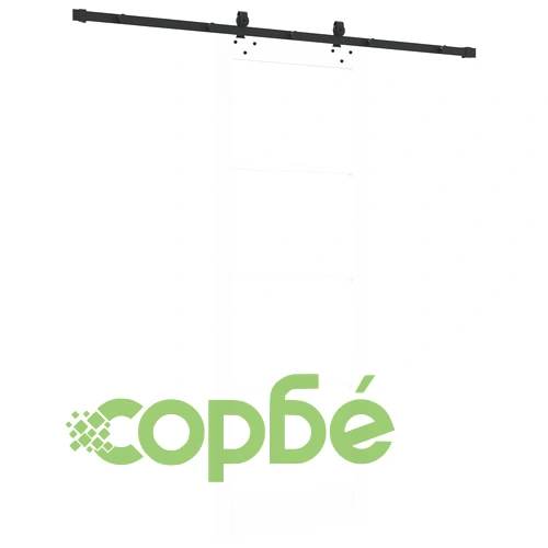 Плъзгаща се врата ORKDAL с комплект техника - Бяло масивно дърво и стъкло, 78x211x4 см ➤ топ цена ➤ sorbe.bg