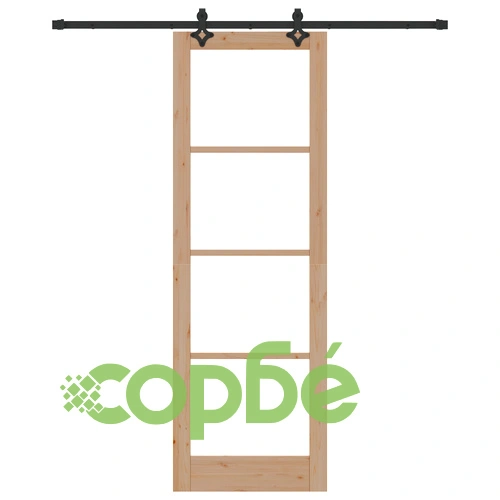 Интериорна плъзгаща врата ORKDAL 78x232x4 см от масивна борова дървина и стъкло с комплект хардуер ➤ топ цена ➤ sorbe.bg