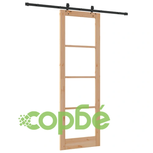 Интериорна плъзгаща врата ORKDAL 78x232x4 см от масивна борова дървина и стъкло с комплект хардуер ➤ топ цена ➤ sorbe.bg