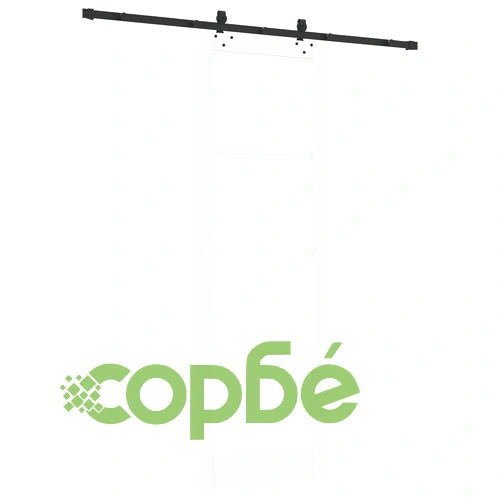 Плъзгаща врата ORKDAL от бяло масивно дърво и стъкло 78x232x4 см с комплект оборудване ➤ топ цена ➤ sorbe.bg