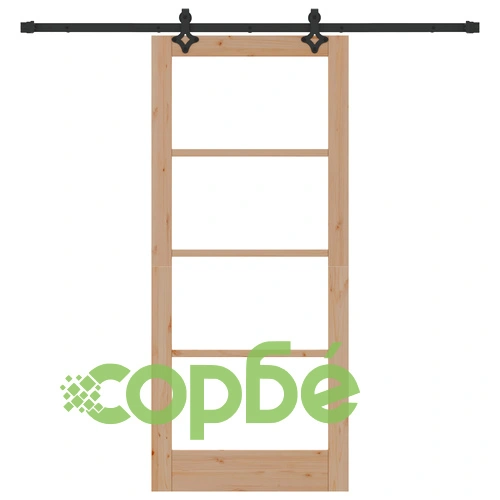 Плъзгаща врата ORKDAL 86x198.5 см от масивно борово дърво и стъкло с комплект за монтаж ➤ топ цена ➤ sorbe.bg