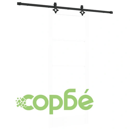 Плъзгаща се врата ORKDAL - Бяло Масивно Дърво и Стъкло, Вътрешна, 86x211x4 см с Комплект Аксесоари ➤ топ цена ➤ sorbe.bg