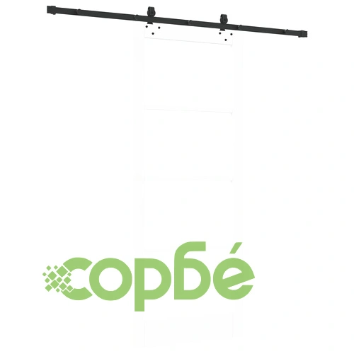 Плъзгаща се врата ORKDAL - Бяло Масивно Дърво и Стъкло, Вътрешна, 86x211x4 см с Комплект Аксесоари ➤ топ цена ➤ sorbe.bg