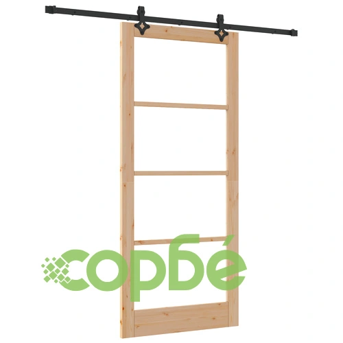 Плъзгаща врата ORKDAL 93x211x4 см от масивно борово дърво и стъкло с комплект принадлежности ➤ топ цена ➤ sorbe.bg