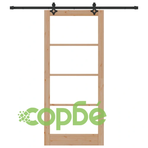 Плъзгаща врата ORKDAL 93x211x4 см от масивно борово дърво и стъкло с комплект принадлежности ➤ топ цена ➤ sorbe.bg