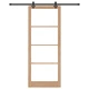 Плъзгаща се интериорна врата ORKDAL от масивен бор със стъкло, 93x232x4 см, с пълен комплект за монтаж